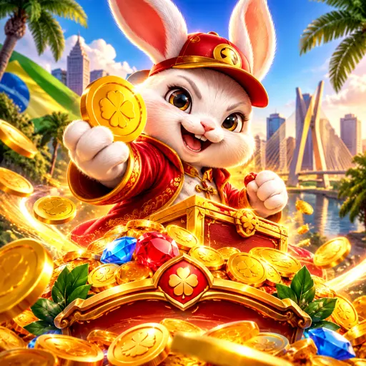 Capa do Fortune Rabbit com o coelho dourado da PG Soft